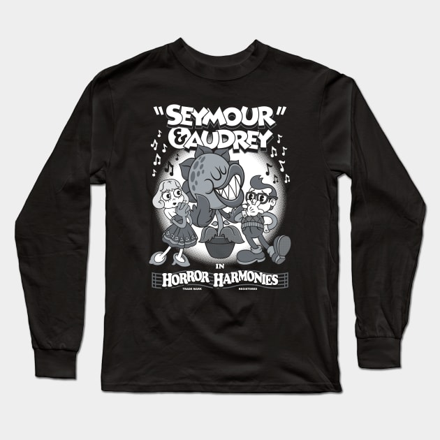 Horror Harmonies - Vintage Cartoon Seymour - Rubber Hose Style Long Sleeve T-Shirt by Nemons